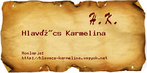 Hlavács Karmelina névjegykártya